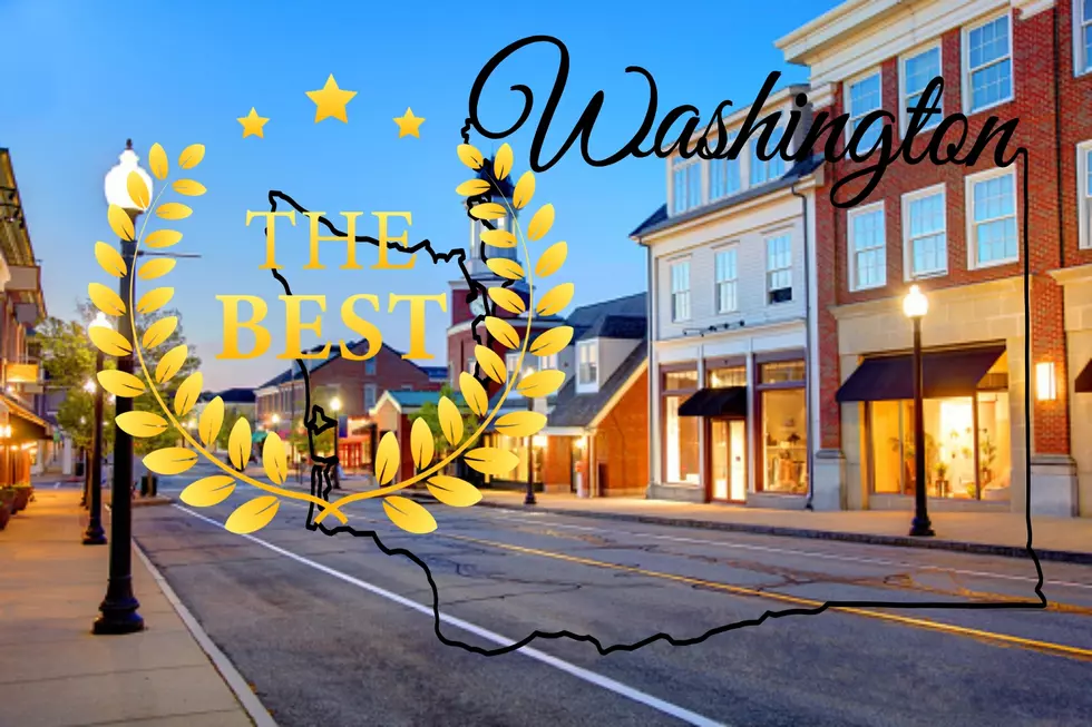 City street, with a graphic of Washington state outline.